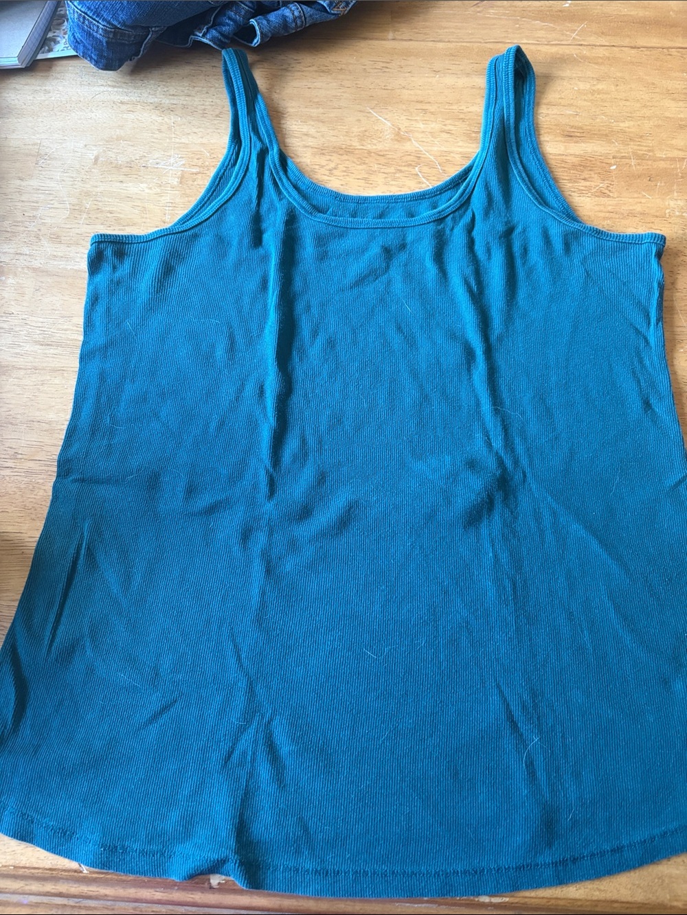 Lane Bryant Teal Ribbed Tank Top